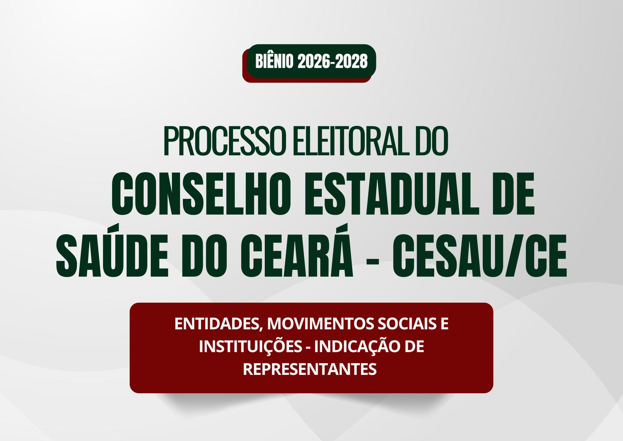 Entidades, movimentos sociais e instituições eleitos devem enviar indicação de representantes até 29 de outubro